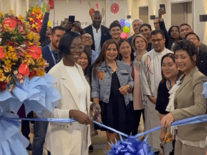 Steph, as the global Operations leader for Convey Health Solutions, celebrates 10 years of success operating in the Philippines and cuts the ribbon at their new site, 2023